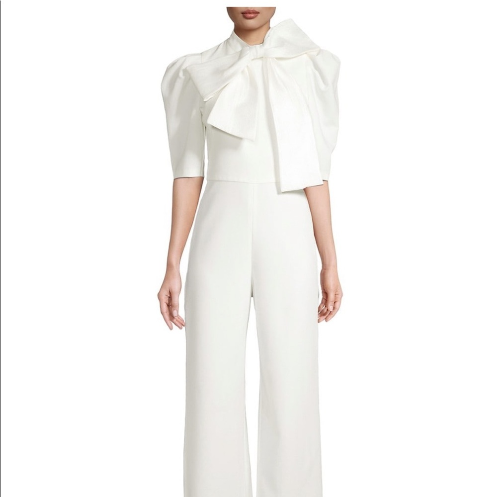 Black Halo Eve  Ara Bow Puff Sleeve Jumpsuit